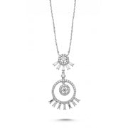 0.74 Karat Baguette Stone Set Diamond Necklace
