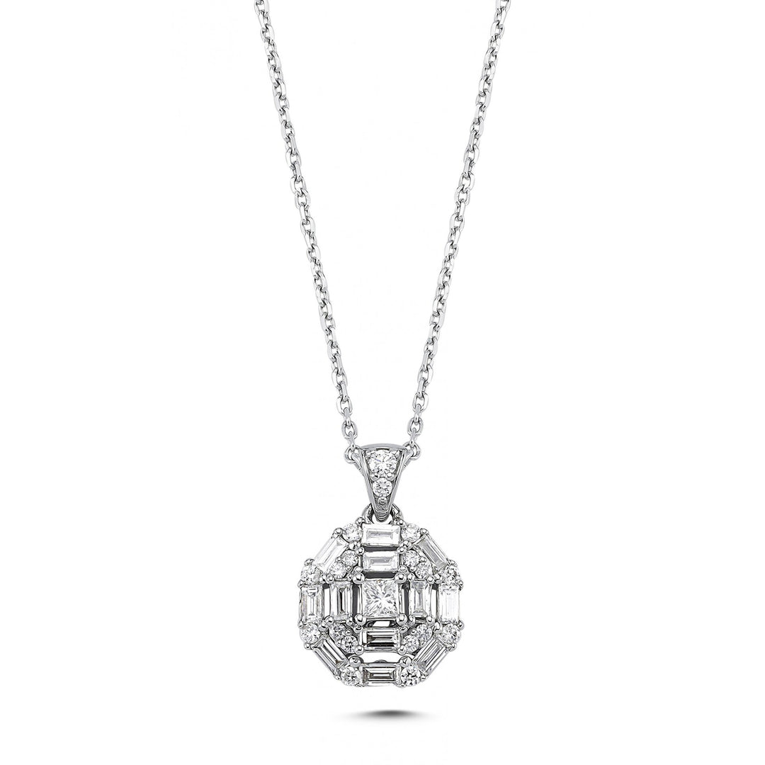 0.56 Karat Baguette Stone Set Diamond Necklace