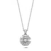 0.56 Karat Baguette Stone Set Diamond Necklace