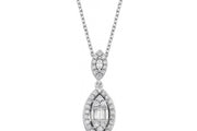 0.38 Karat Baguette Stone Set Diamond Necklace