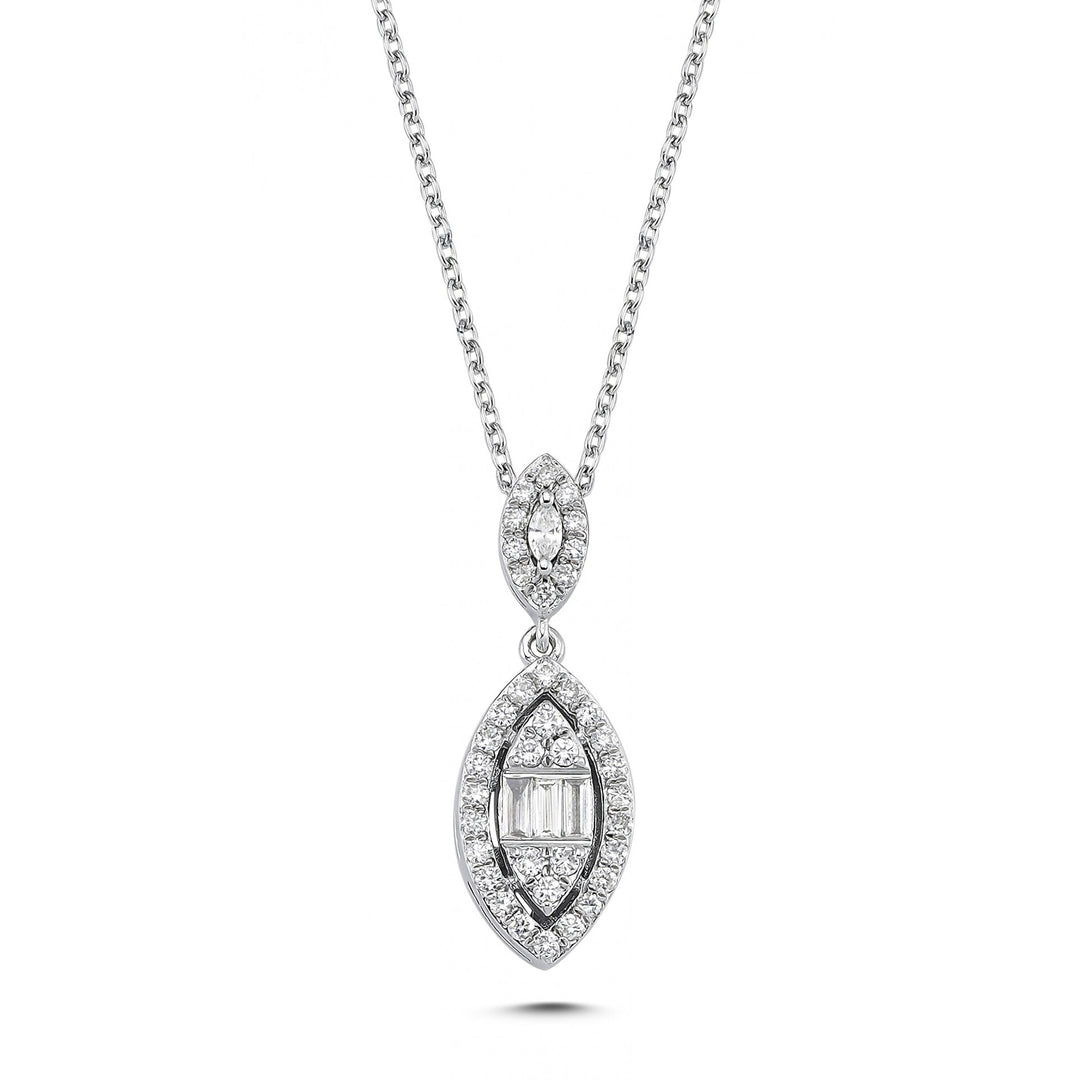 0.38 Karat Baguette Stone Set Diamond Necklace