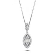 0.38 Karat Baguette Stone Set Diamond Necklace