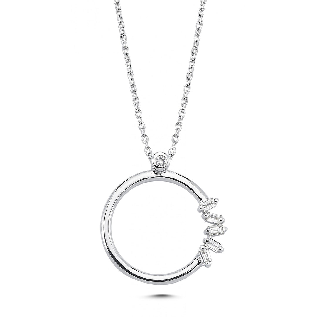 0.16 Karat Baguette Stone Set Diamond Necklace