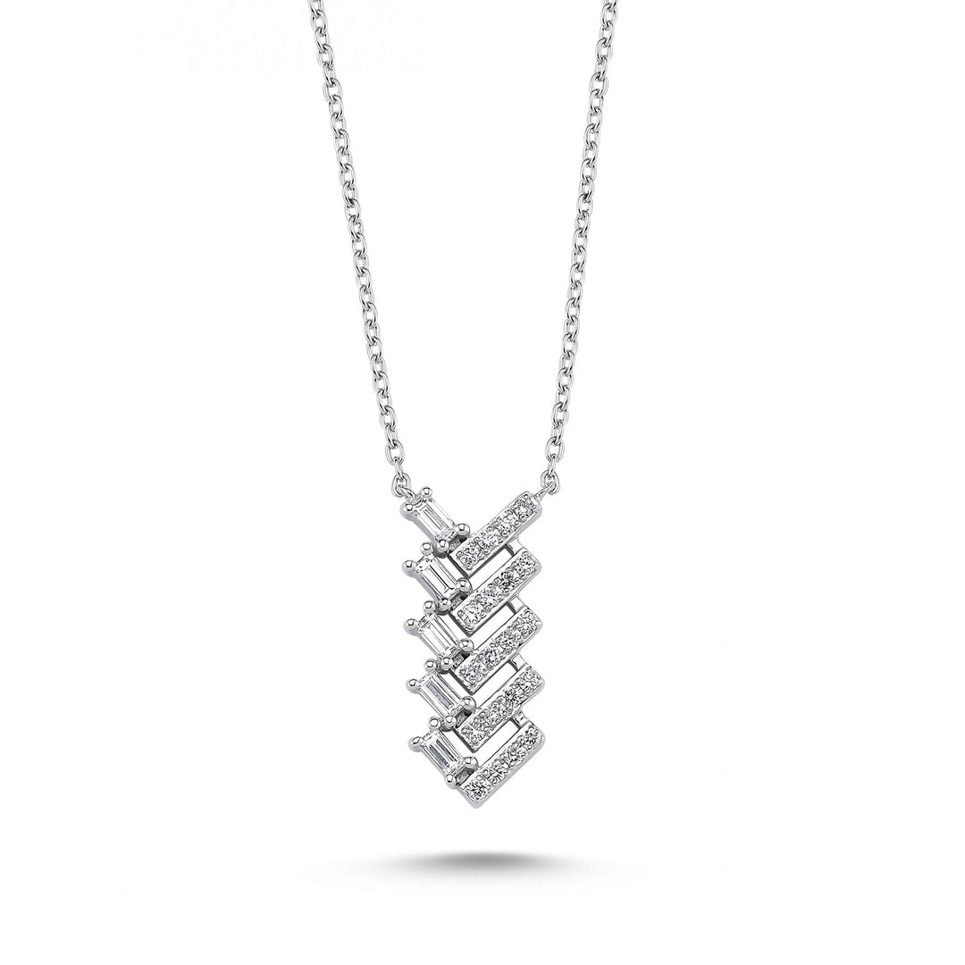 0.34 Karat Baguette Stone Set Diamond Necklace