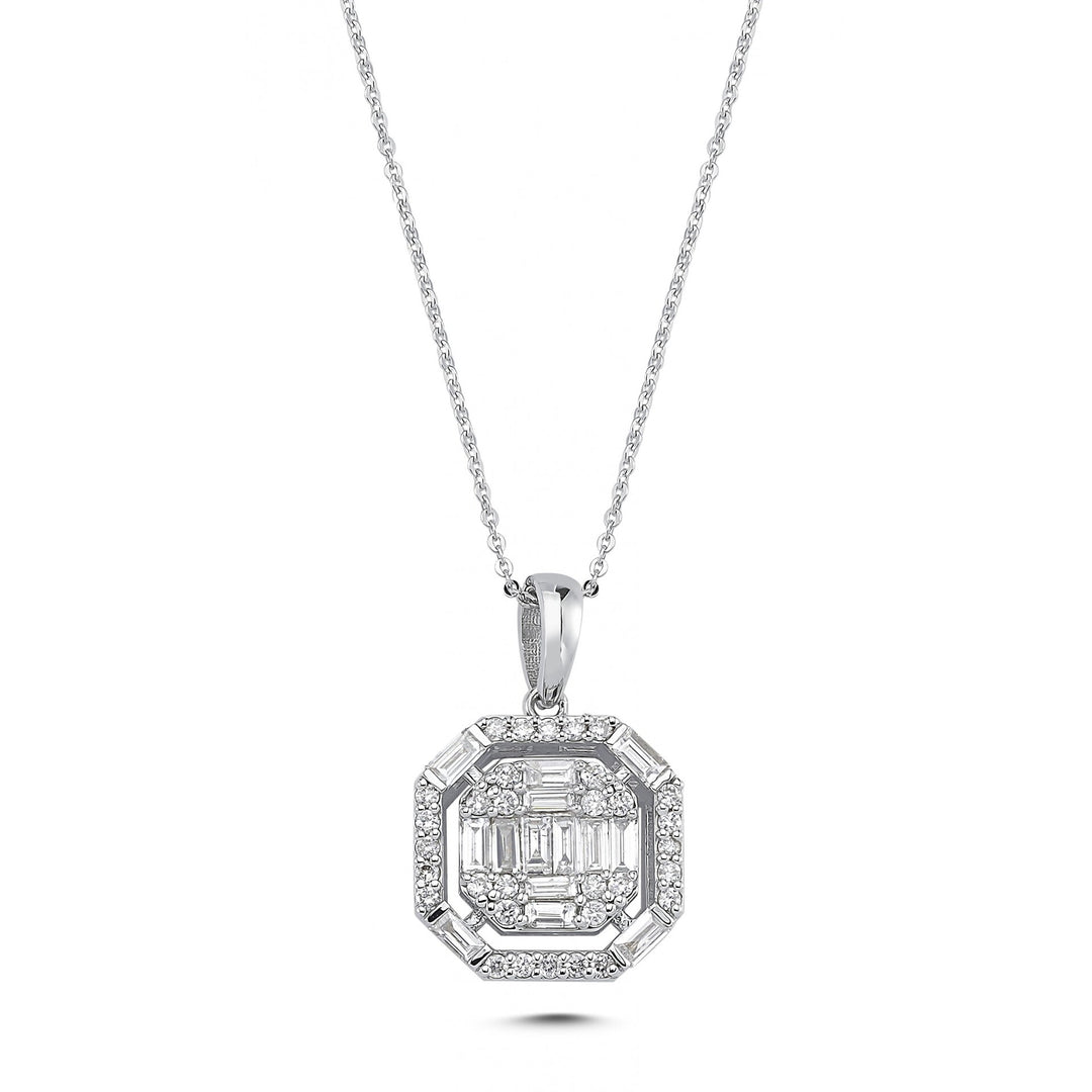 0.53 Karat Baguette Stone Set Diamond Necklace
