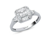 0.38 Karat Baguette Stone Set Diamond Ring