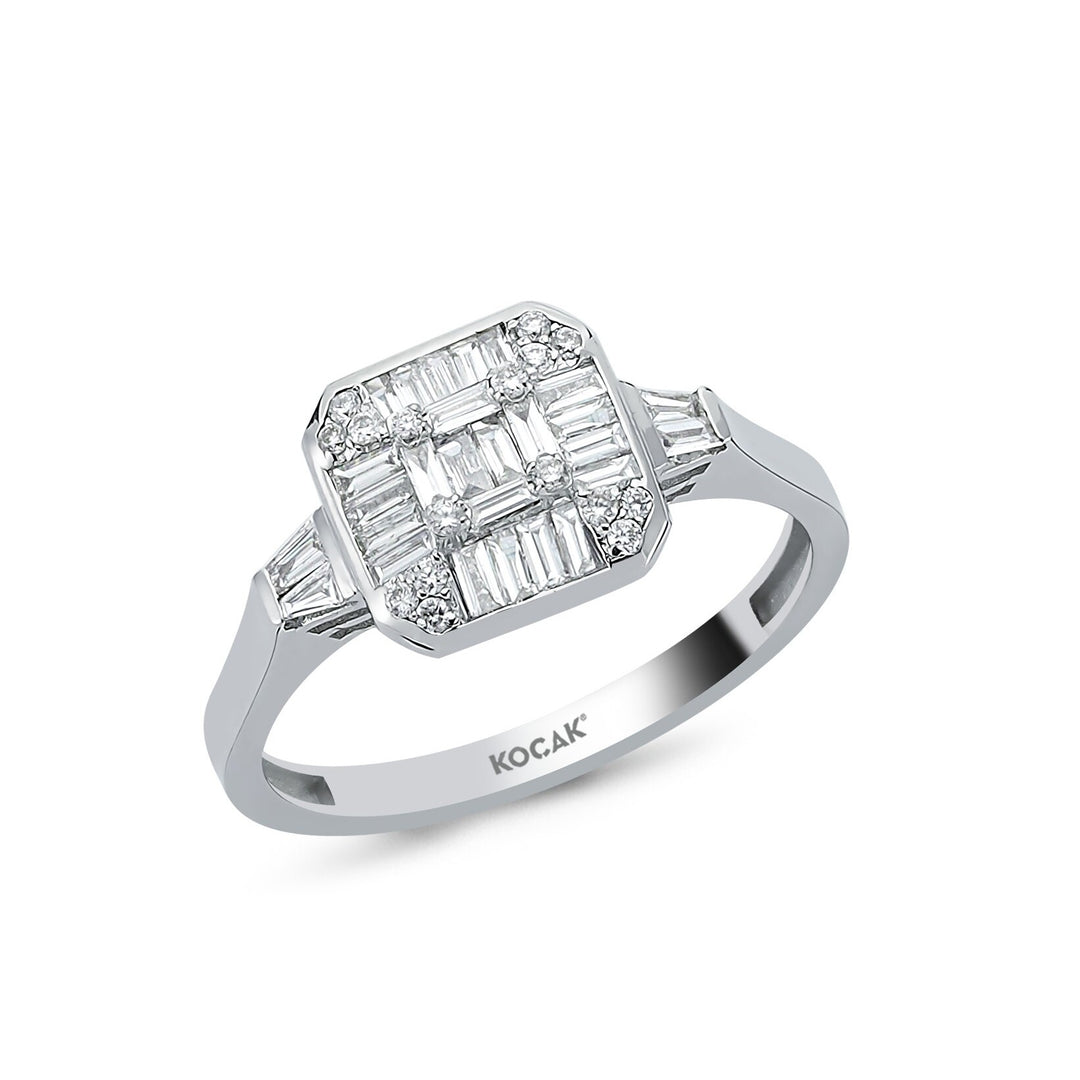 0.38 Karat Baguette Stone Set Diamond Ring