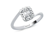 0.09 Karat Baguette Stone Set Diamond Ring
