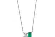 0.70 Karat Diamond Emerald Necklace
