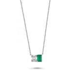 Load image into Gallery viewer, 0.70 Karat Diamond Emerald Necklace