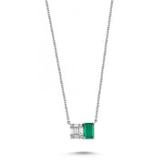 0.70 Karat Diamond Emerald Necklace