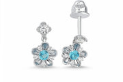 0.52 Karat Diamond Mavi Topaz Earrings