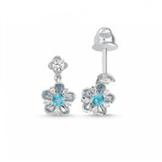 0.52 Karat Diamond Mavi Topaz Earrings