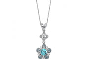 0.48 Karat Diamond Mavi Topaz Necklace