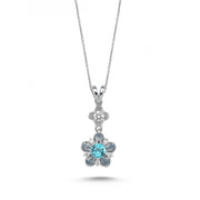 0.48 Karat Diamond Mavi Topaz Necklace
