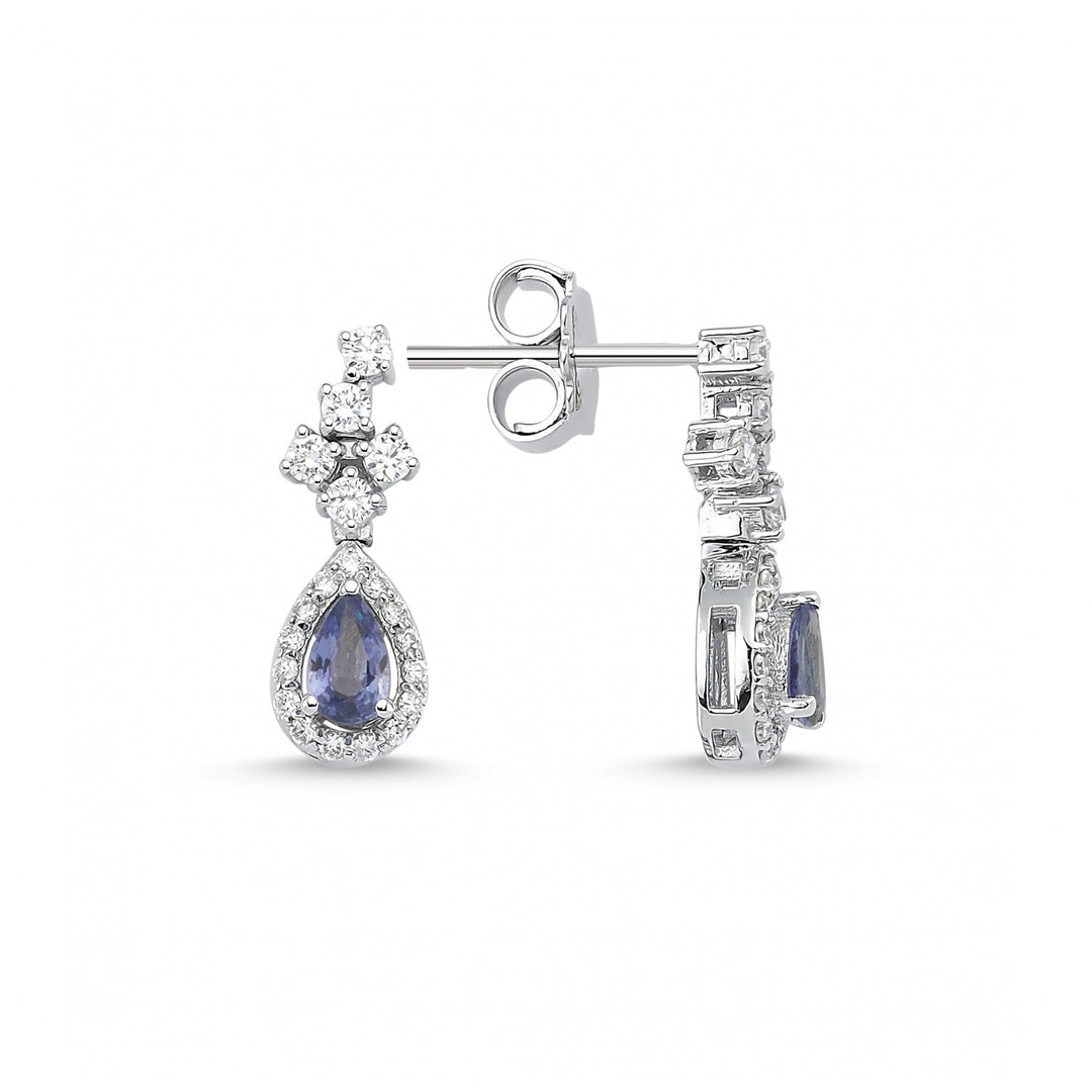 0.87 Karat Diamond Multi Sapphire Earrings