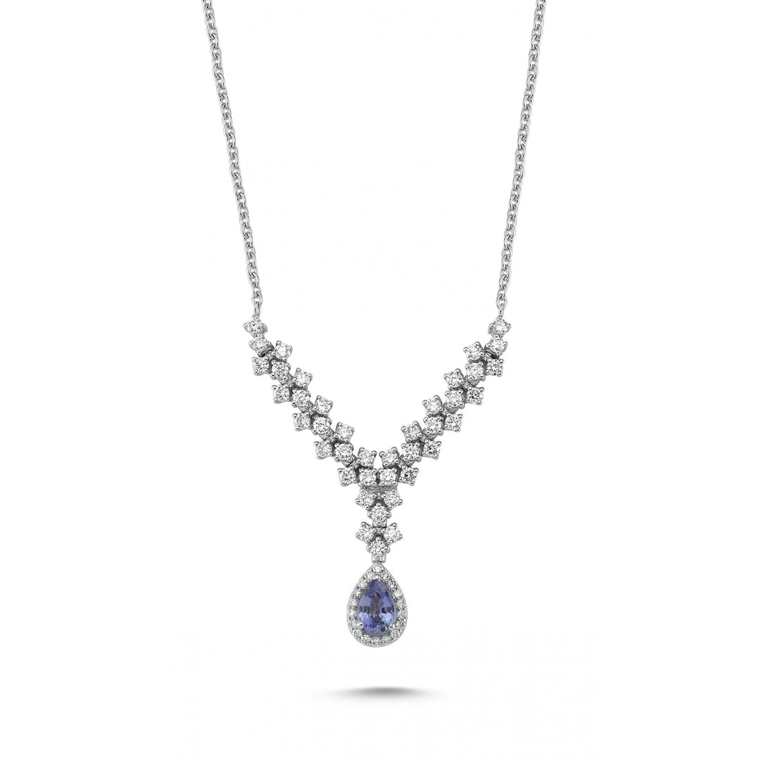 1.61 Karat Diamond Multi Sapphire Necklace