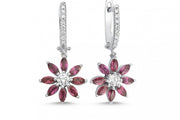 1.96 Karat Diamond Rhodolite Earrings