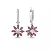 1.96 Karat Diamond Rhodolite Earrings