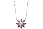 1.05 Karat Diamond Rhodolite Necklace