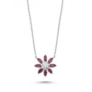 1.05 Karat Diamond Rhodolite Necklace