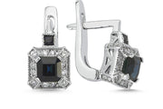 2.02 Karat Diamond Sapphire Earrings