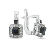2.02 Karat Diamond Sapphire Earrings
