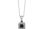 0.84 Karat Diamond Sapphire Necklace