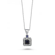 0.84 Karat Diamond Sapphire Necklace