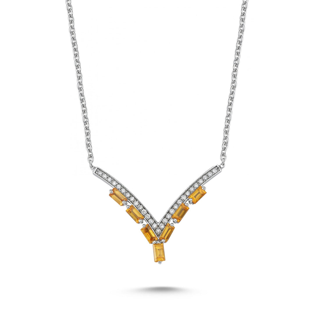 1.16 Karat Diamond Multi Sapphire Necklace