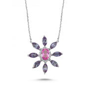 3.85 Karat Diamond Sapphire Alexandriteeee Necklace