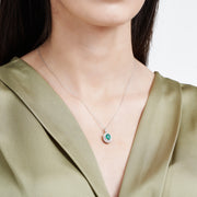 1.15 Karat Diamond Emerald Necklace