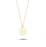Load image into Gallery viewer, 14ct Flower Motif Yellow Gold Necklace