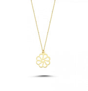 14ct Flower Motif Yellow Gold Necklace