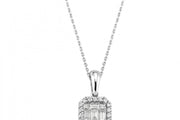 0.17 Karat Diamond Baguette Necklace