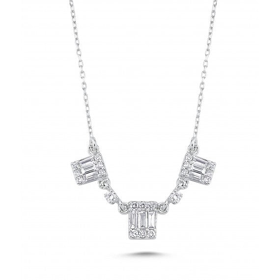 0.52 Baguette Stone Set Diamond Necklace