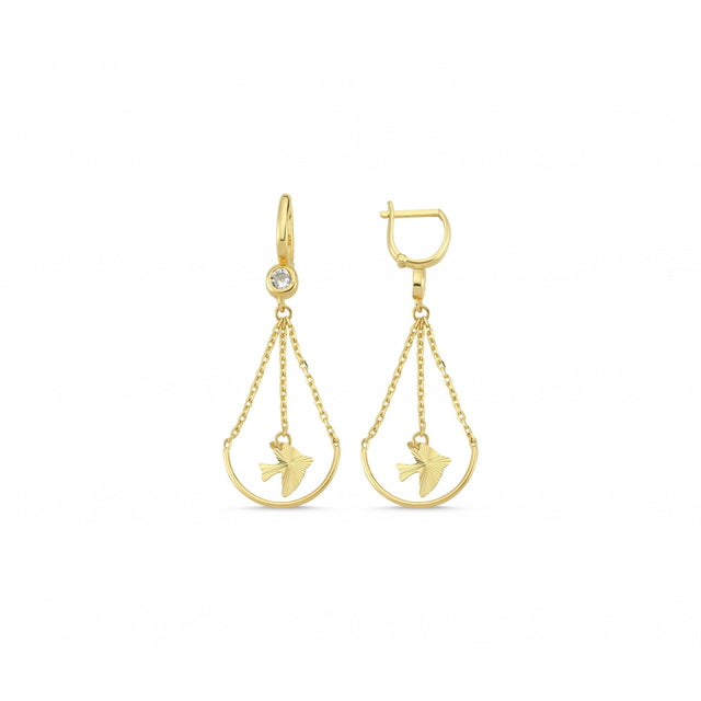 14ct Bird Motif Gold Earrings