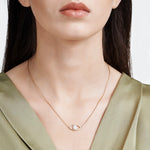 Load image into Gallery viewer, 0.26 Karat Baguette Diamond Rose Necklace
