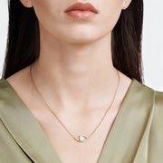 0.26 Karat Baguette Diamond Rose Necklace