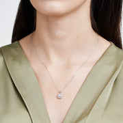 0.28 Karat GH SI Baguette Stone Set Diamond Necklace