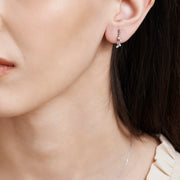 0.14 Karat Baguette Stone Set Diamond Earrings