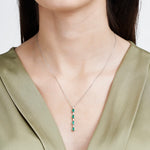 Load image into Gallery viewer, 0.90 Karat Emerald Diamond Necklace