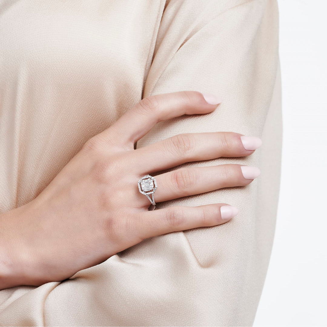 0.61 Karat Baguette Stone Set Diamond Ring