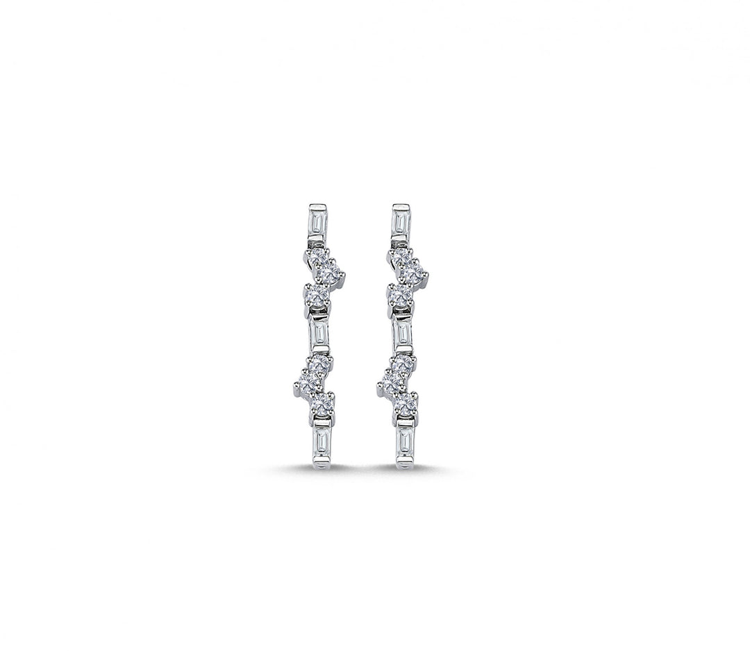 0.28 Karat Baguette Stone Set Diamond Earrings