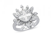1.17 Karat Baguette Stone Set Diamond Ring