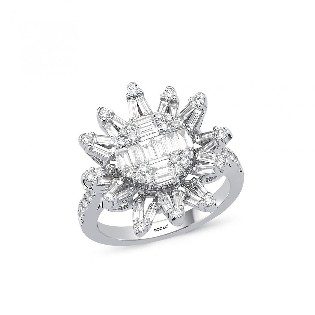 1.17 Karat Baguette Stone Set Diamond Ring