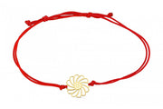 14ct Flower Motif Cord Gold Bracelet