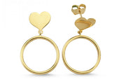 14ct Hoop Heart Gold Earrings