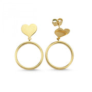 14ct Hoop Heart Gold Earrings