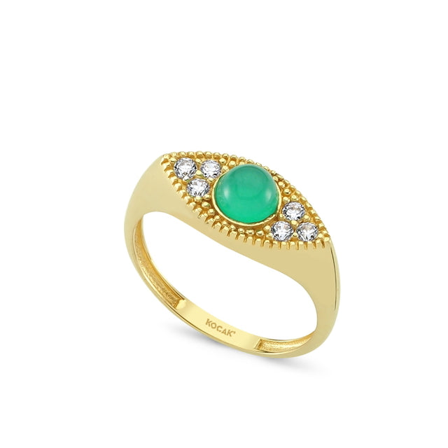 14ct Colour Stone Set Gold Ring